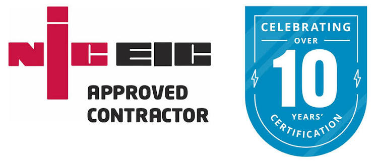 NICEIC Approved Contractor, celebrating over 10 years of certification